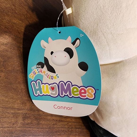 Squishmallows Kellytoy Plush Hug Mees Connor the Cow 12" Very Rare - Picture 3 of 4